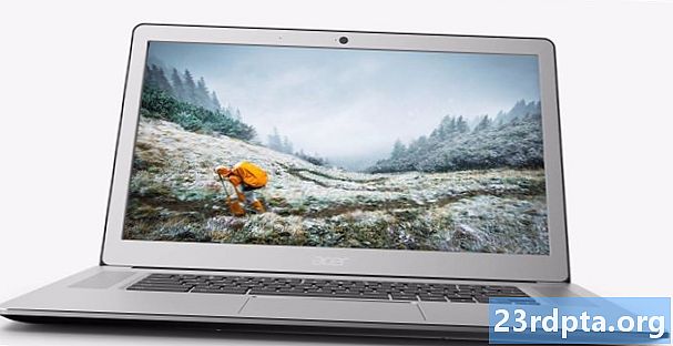 Acer Chromebook 15 Aluminium มือรีวิว: พื้นผิวสีเงิน