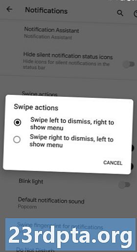 Android Q ti consente di scegliere le tue indicazioni di scorrimento delle notifiche