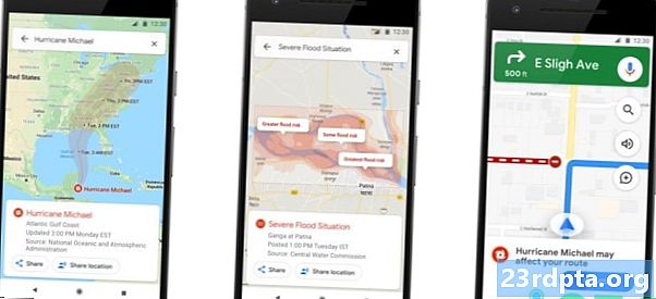 Сигналите на Google за SOS сега ви позволяват да видите пътища на урагани, прогнози за наводнения и други