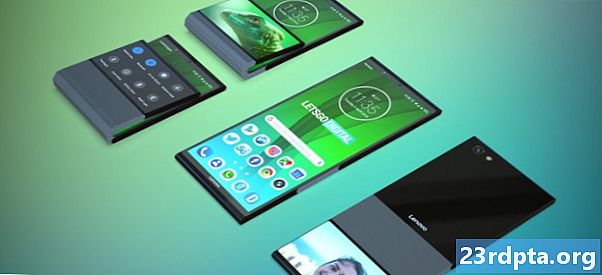 Патентите на Lenovo сгъват се сгъваем телефон със странна панта, външен екран