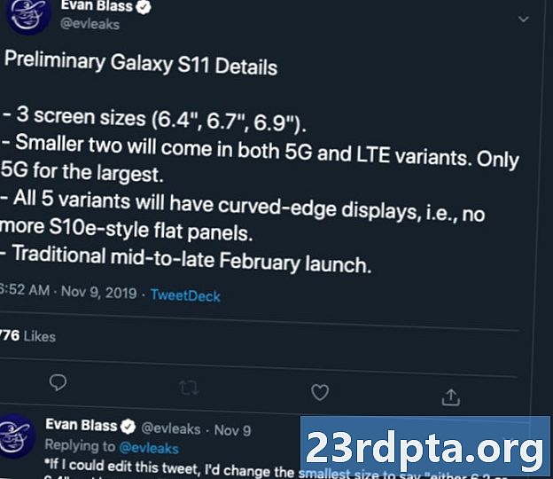 Τα μεγέθη εμφάνισης του Samsung Galaxy S11 αποκαλύφθηκαν, αναρριχημένα να κυκλοφορήσουν τον Φεβρουάριο