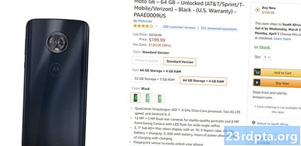 거래 : 아마존에서 단 $ 199에 4GB / 64GB 모토 G6를 구매하십시오 (120 달러 절약). - 기술