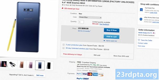 Obchod Samsung Galaxy Note 9: model 512 GB za 900 dolárov